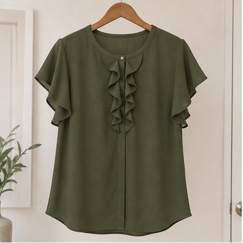 Olive Button Blouse